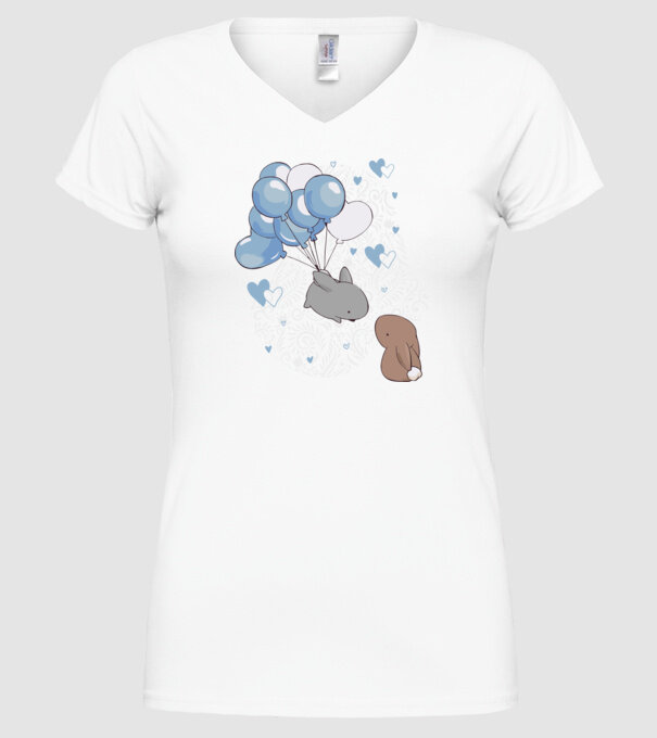 Tu ești melodia inimii mele iepurași model alb pe tricou