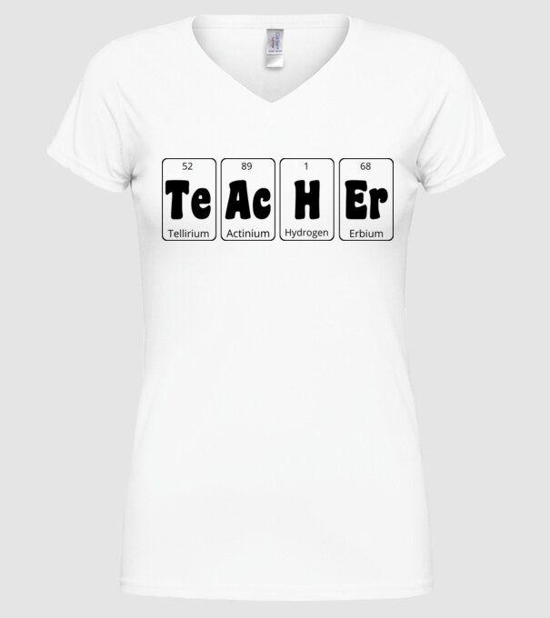 Teacher periodic model alb pe tricou
