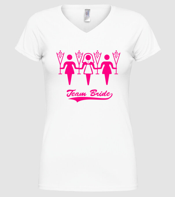 Team Bride model alb pe tricou