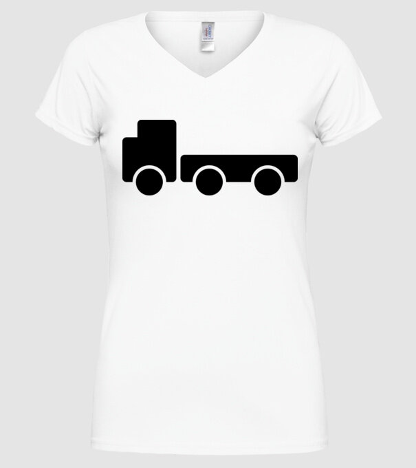 Camion model alb pe tricou