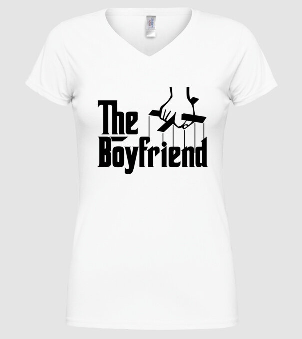 The Boyfriend model alb pe tricou