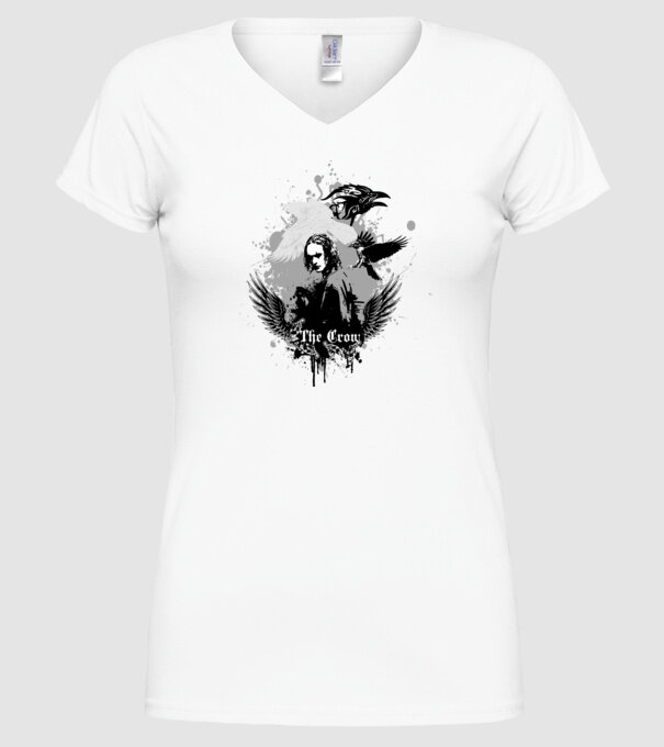The Crow model alb pe tricou