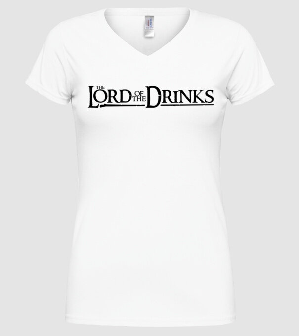 The Lord Of The Drinks model alb pe tricou