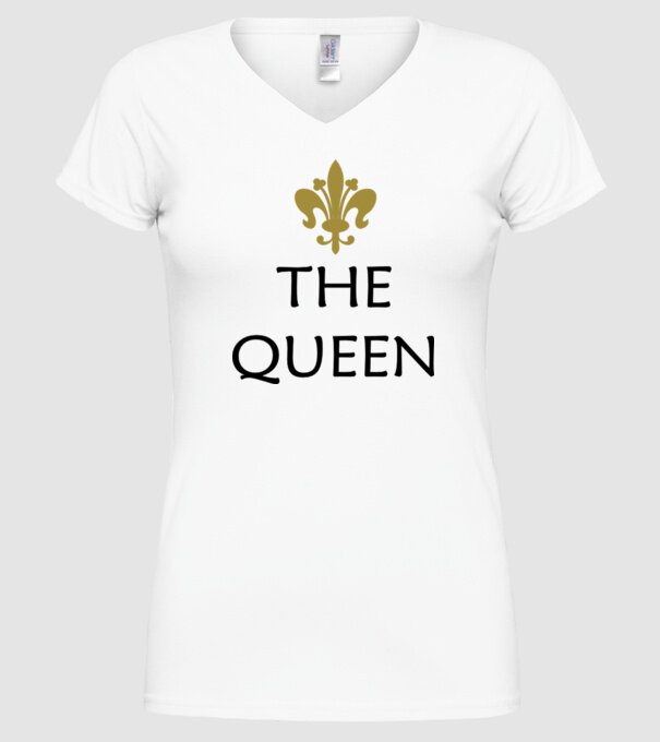 The Queen model alb pe tricou