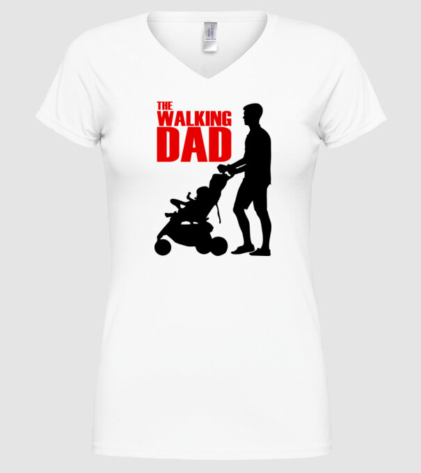 The Walking Dad model alb pe tricou