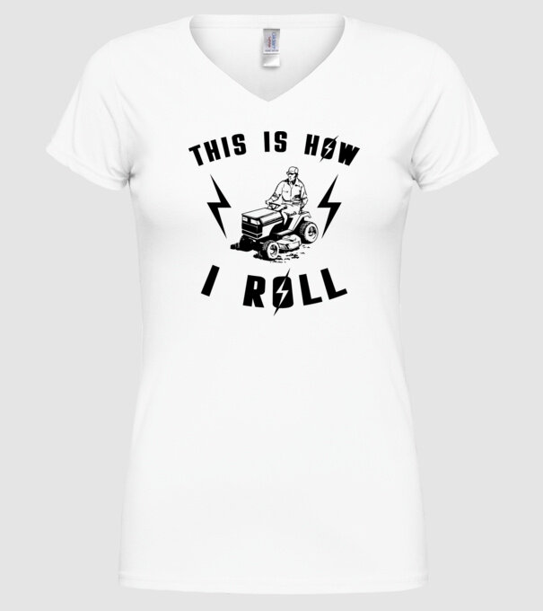 This is how i roll model alb pe tricou
