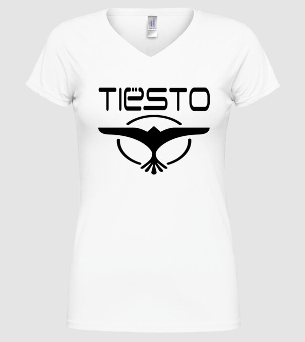 Tiesto logo model alb pe tricou