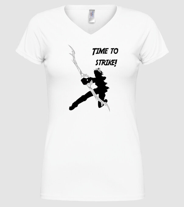 Time to strike model alb pe tricou