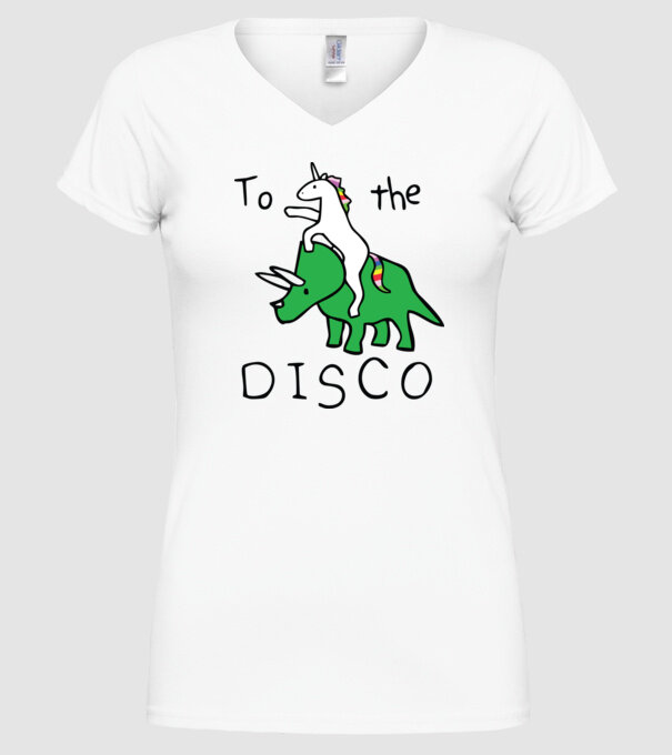 To the disco! model alb pe tricou