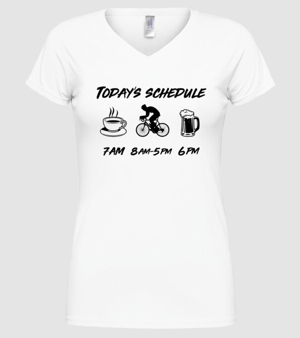 Todays schedule model alb pe tricou