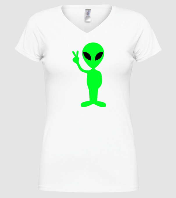 UFO Alien model alb pe tricou