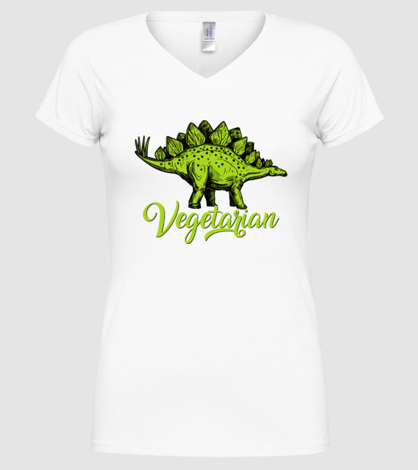 Vegetarian model alb pe tricou