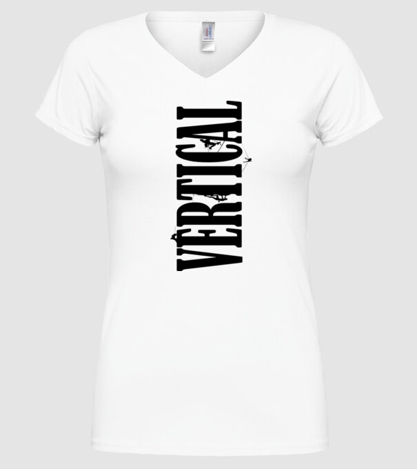 Vertical model alb pe tricou