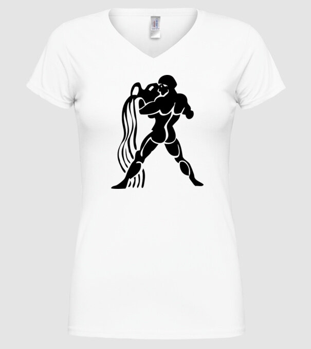 Aquarius Horoscope model alb pe tricou