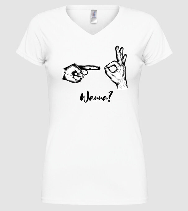 Wanna sex model alb pe tricou