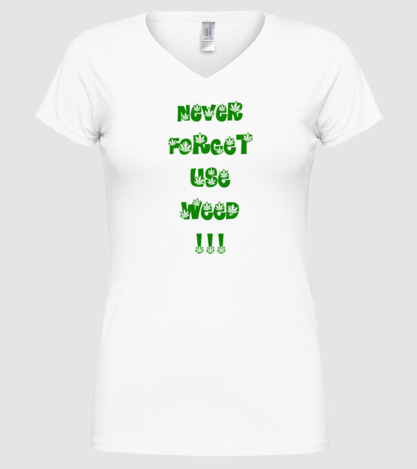 Weed model alb pe tricou