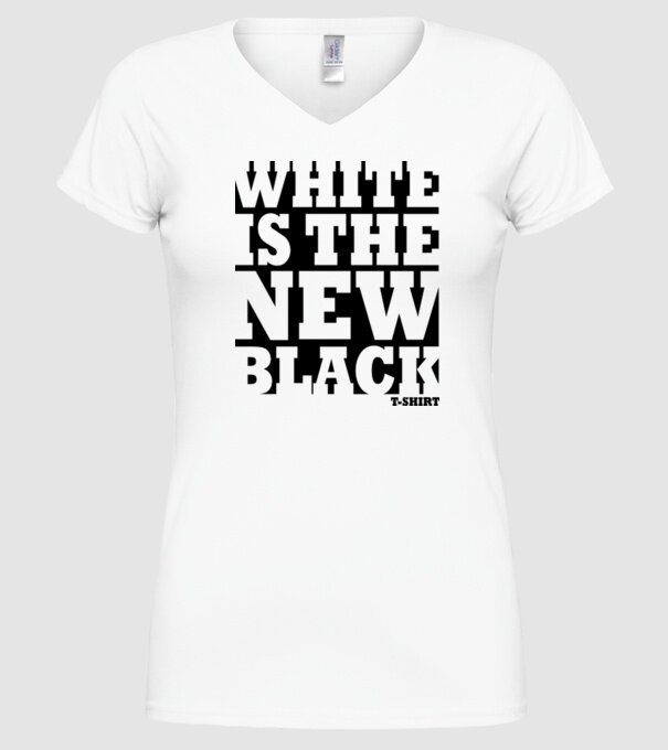 White is the new black model alb pe tricou