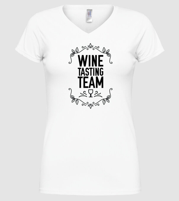 Wine tasting team Wine Tasting Team model alb pe tricou