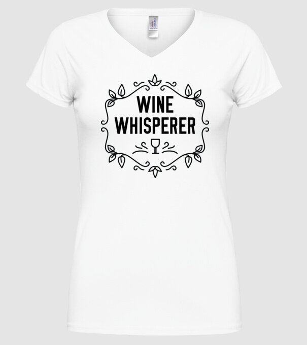 Wine tasting team Wine Whisperer model alb pe tricou