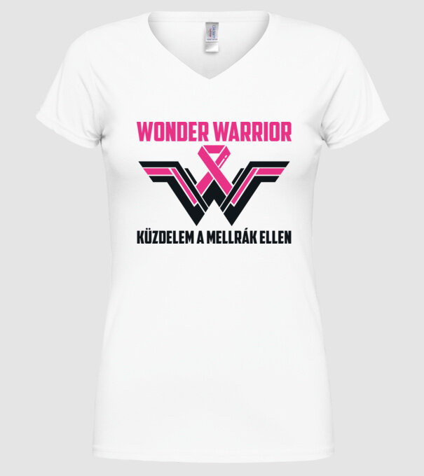 WONDER WARRIOR model alb pe tricou