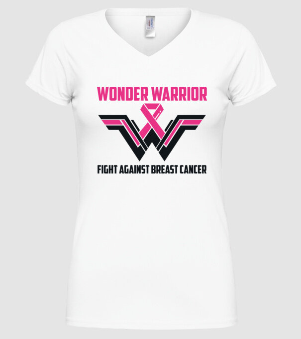 WONDER WARRIOR model alb pe tricou