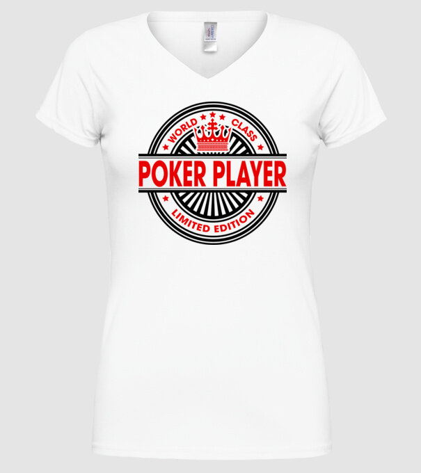 World class JUCĂTOR POKER model alb pe tricou