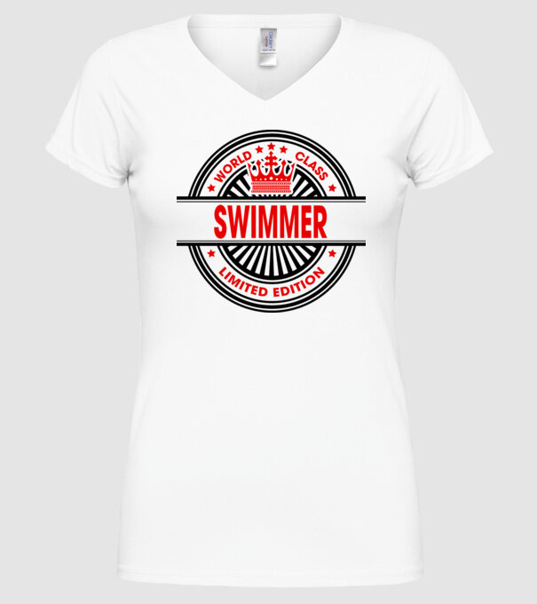 World class ÎNOTĂTOR model alb pe tricou