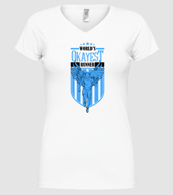 World okayest runner model alb pe tricou