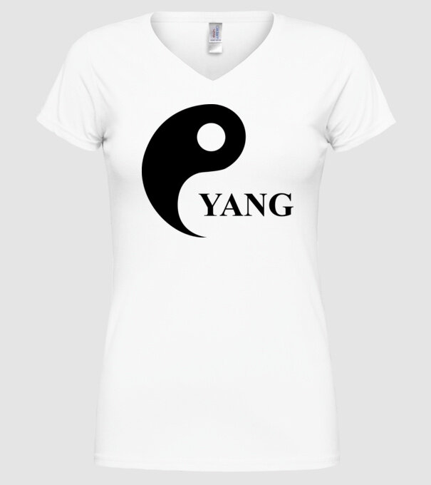 Yang model alb pe tricou
