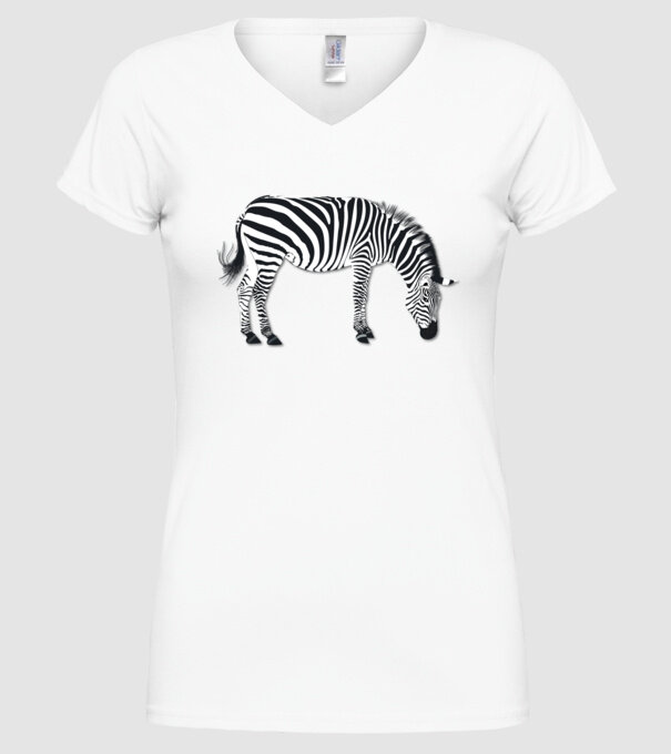 Zebră model alb pe tricou