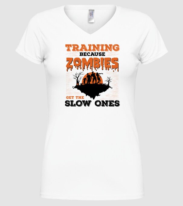 Zombies get the slow ones model alb pe tricou
