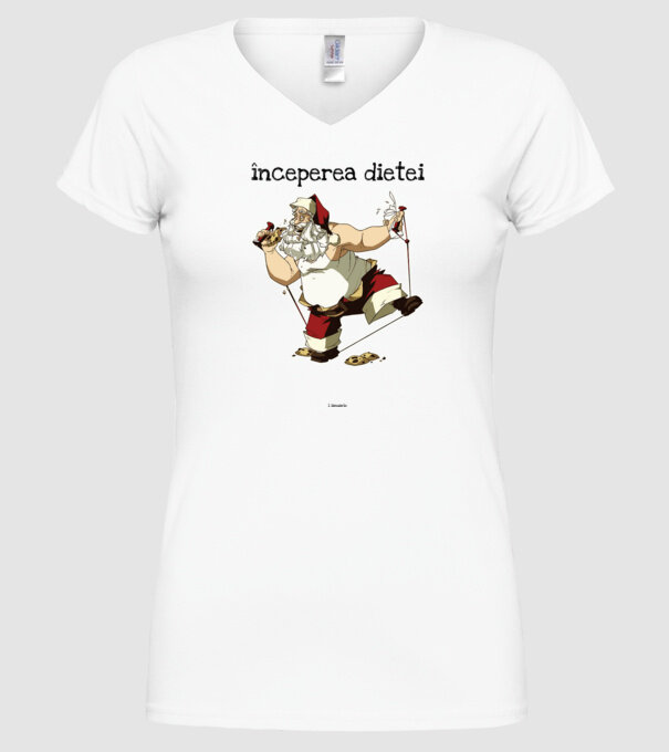 începerea dietei - 1 ianuarie model alb pe tricou