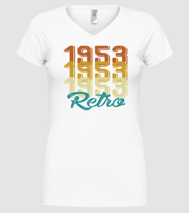 1953 Retro model alb pe tricou