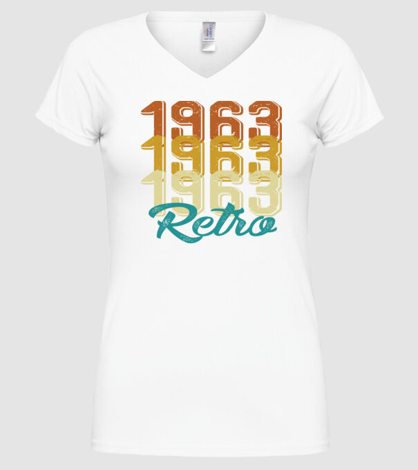 1963 Retro model alb pe tricou