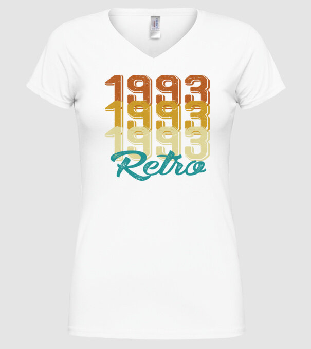 1993 retro model alb pe tricou