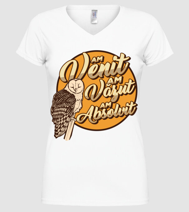 Absolvire model alb pe tricou