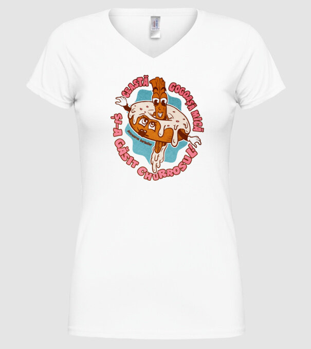 această gogoașă mică și-a găsit churrosul model alb pe tricou