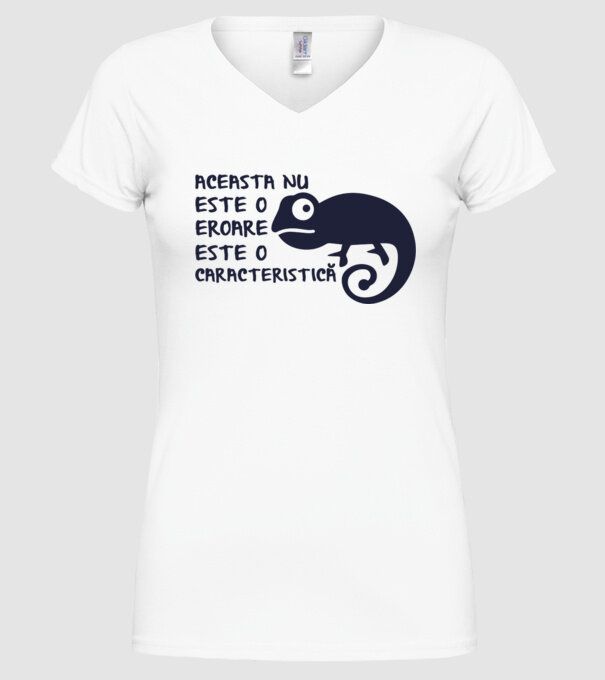 Aceasta nu este o eroare, este o caracteristică model alb pe tricou