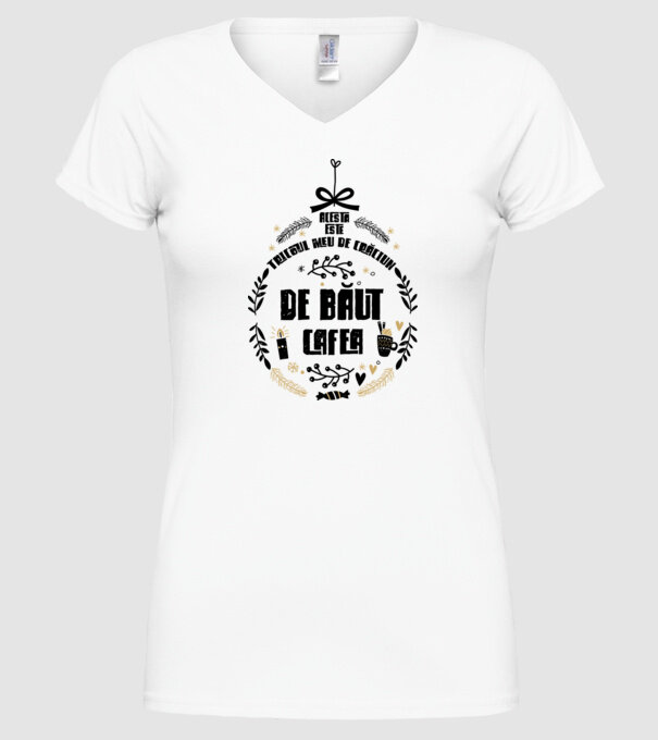 acesta este tricoul meu de Crăciun_de băut cafea model alb pe tricou