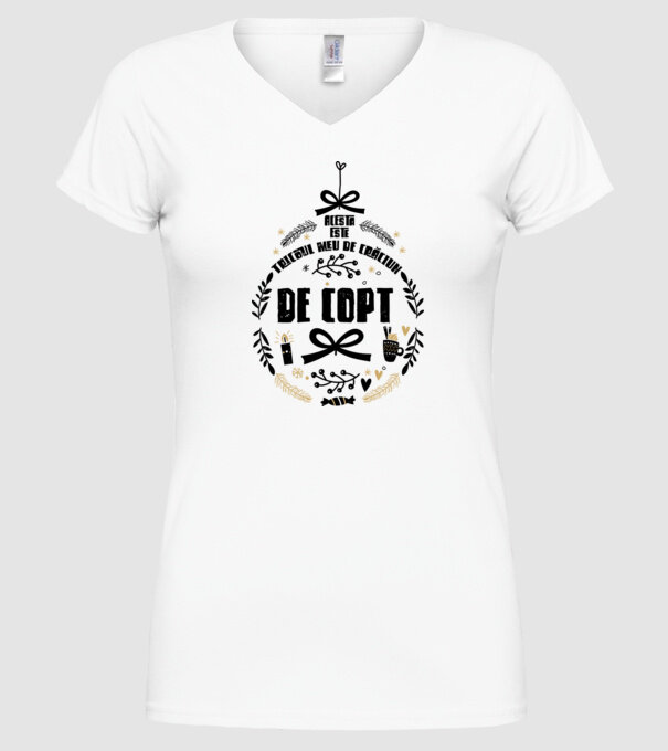 acesta este tricoul meu de Crăciun_de copt model alb pe tricou