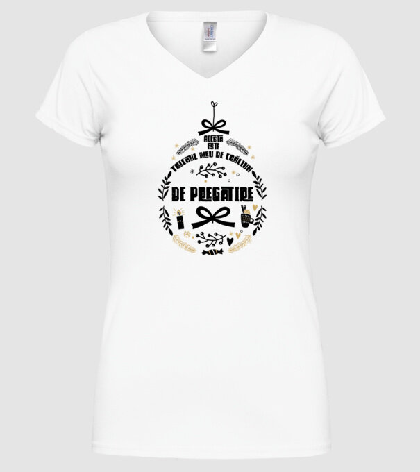 acesta este tricoul meu de Crăciun_de pregătire model alb pe tricou