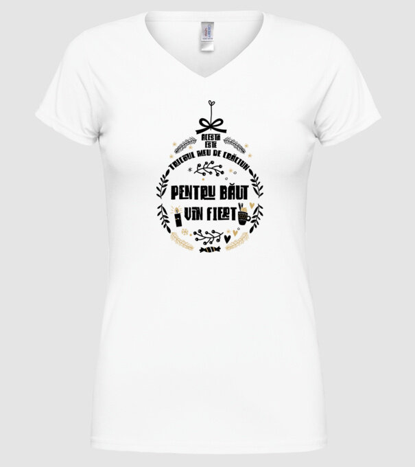 acesta este tricoul meu de Crăciun_pentru băut vin fiert model alb pe tricou