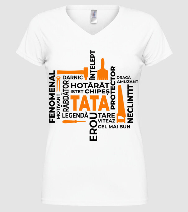 Acronimele tatălui model alb pe tricou