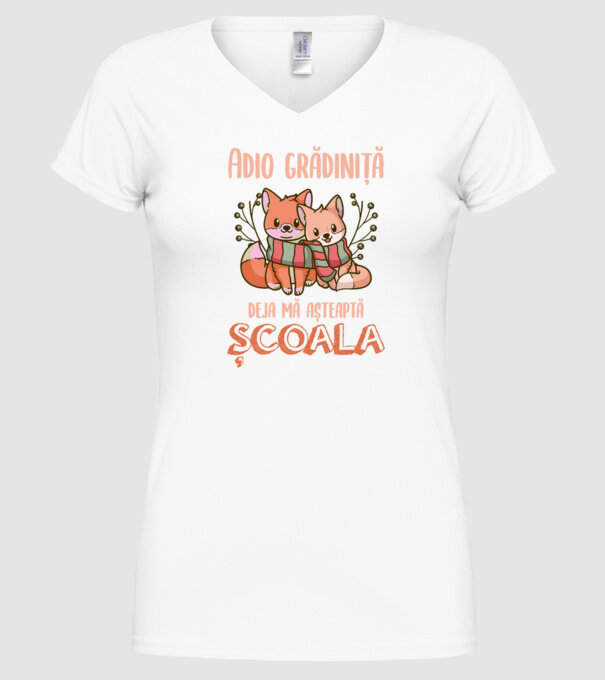 Adio grădiniță, deja mă așteaptă școala model alb pe tricou