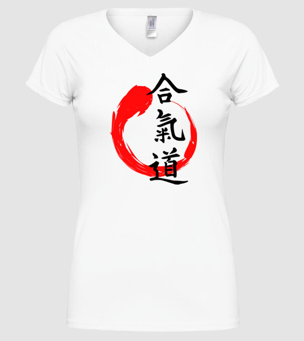 Aikido model alb pe tricou