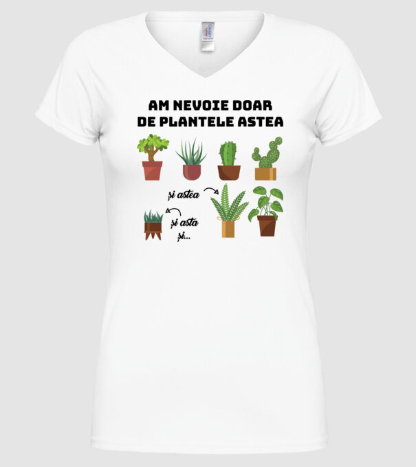 am nevoie doar de plantele astea model alb pe tricou