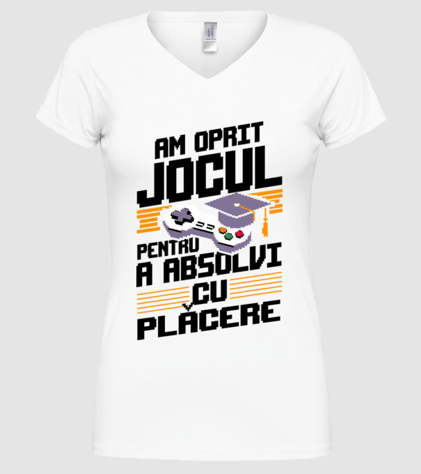 Am oprit jocul absolvent alb model alb pe tricou