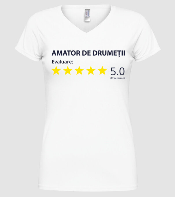 amator de drumeții evaluare model alb pe tricou