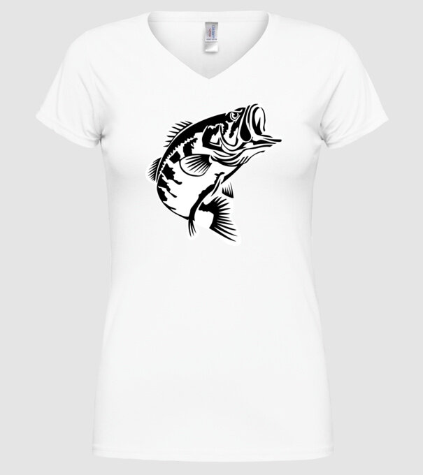 AngryFish model alb pe tricou