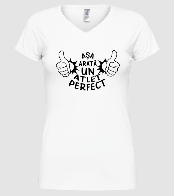 Așa arată un ATLET perfect model alb pe tricou